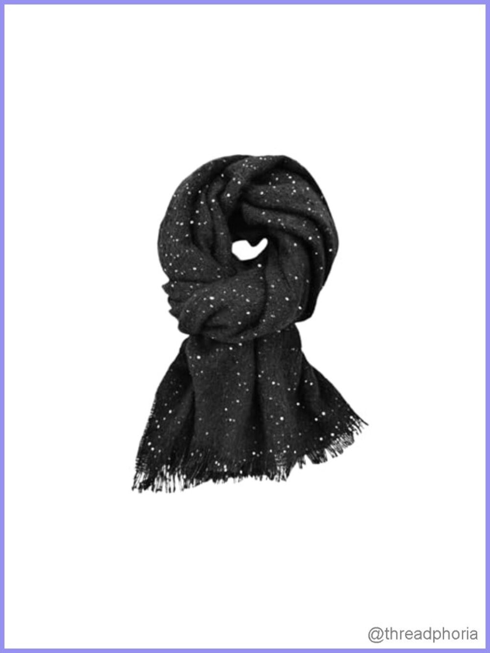 Women Glitter Sequin Knitted Winter Scarf Tassel Fringed Long Wrap